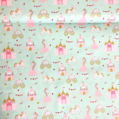 Baumwolle | Pretty Princess | mint rosa